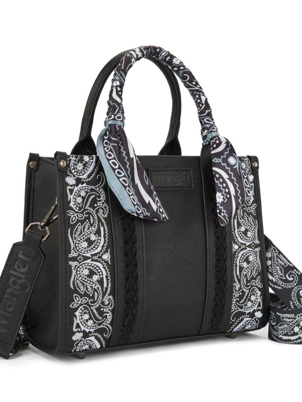 Wrangler Desert Paisley Medium Tote Bag for Women Floral Embroidered Top Handle